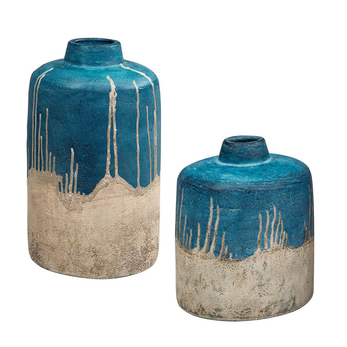 Uttermost - 17151 - Vases, Set/2 - Coastal Cascade - Blue
