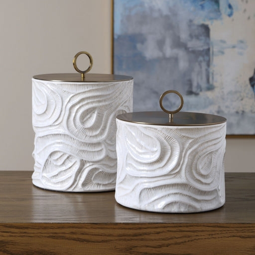 Ivory Tide Canisters, Set/2 Ivory