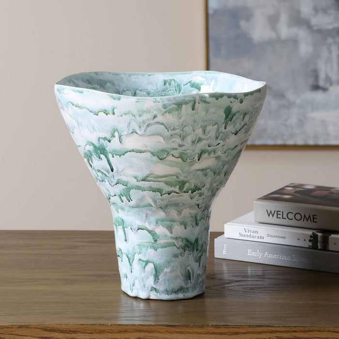 Uttermost - 18396 - Vase - Jameis - Blue Green, Subtle Gray And White