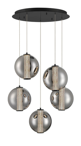 Atomo LED Chandelier Matte Black