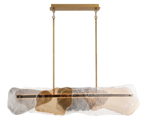 Grotto LED Linear Chandelier Antique Brass