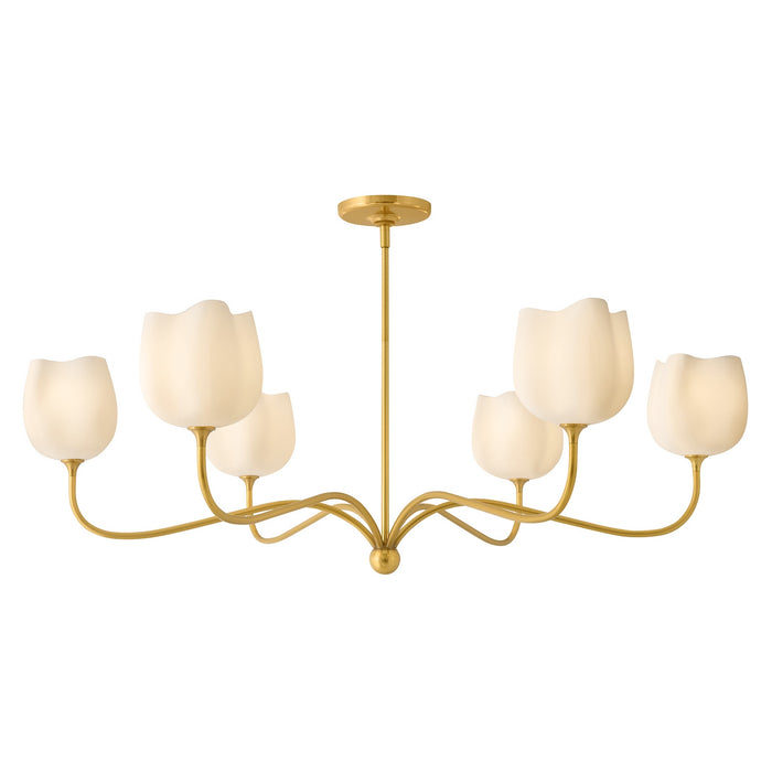 Fredrick Ramond - FR46306UB - Six Light Chandelier - Verity - Unlacquered Brass