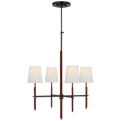 Bryant Wrapped LED Chandelier Bronze and Saddle Leather