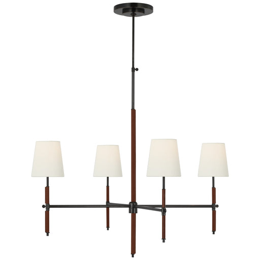 Bryant Wrapped LED Chandelier Bronze and Saddle Leather