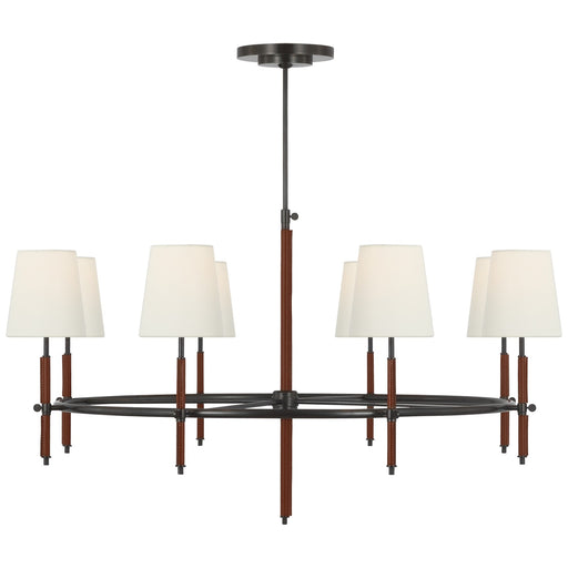 Bryant Wrapped LED Chandelier Bronze and Saddle Leather