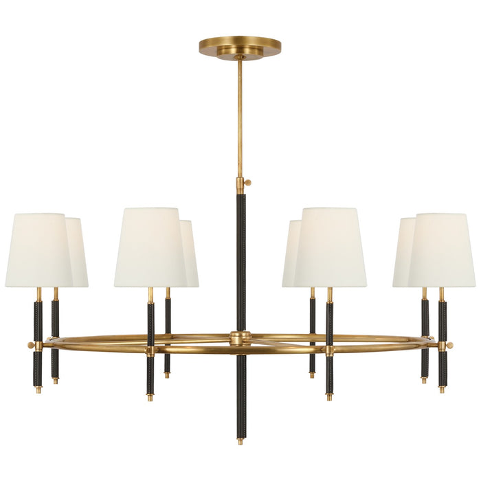 Visual Comfort Signature - TOB 5588HAB/CHC-CHC - LED Chandelier - Bryant Wrapped - Hand-Rubbed Antique Brass and Chocolate Leather