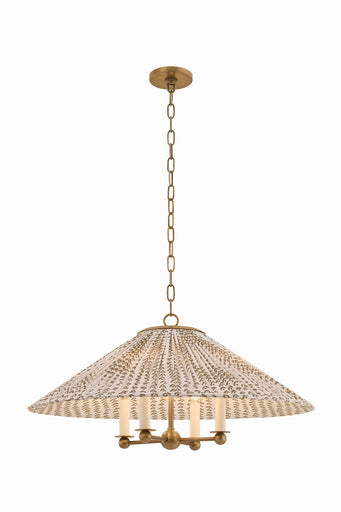 Isla Four Light Chandelier Patina Brass