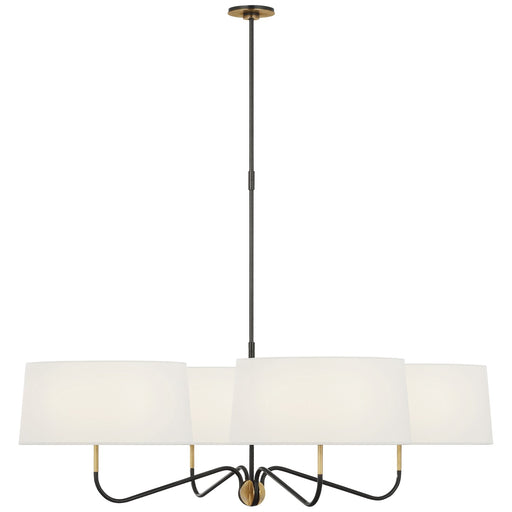 Canto LED Chandelier Bronze and Hand-Rubbed Antique Brass