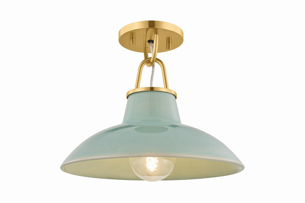Hudson Valley - 1928-AGB/CMC - One Light Flush Mount - Pottersville - Aged Brass
