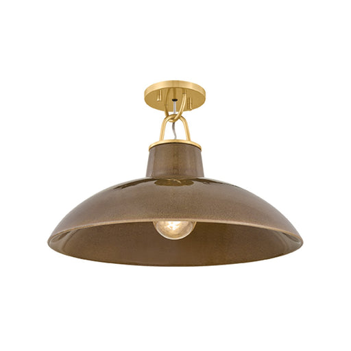 Hudson Valley - 1929-AGB/CUK - One Light Flush Mount - Pottersville - Aged Brass