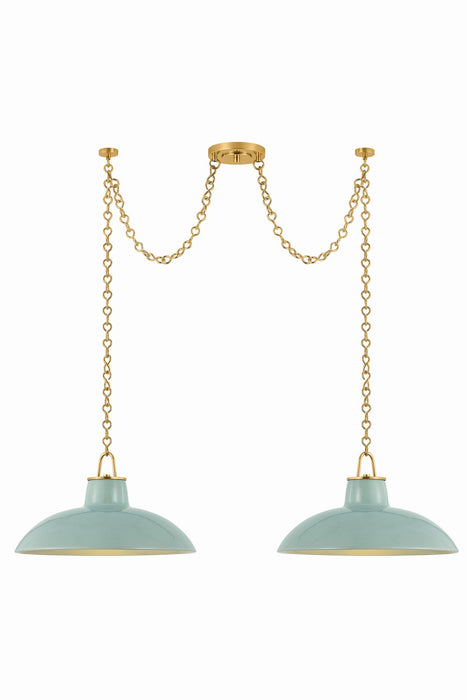 Hudson Valley - 1959-AGB/CMC - Two Light Linear Pendant - Pottersville - Aged Brass
