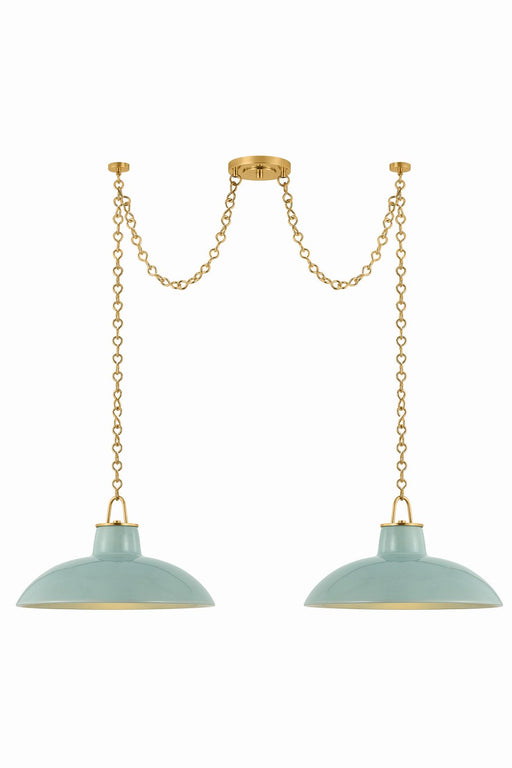 Hudson Valley - 1959-AGB/CMC - Two Light Linear Pendant - Pottersville - Aged Brass