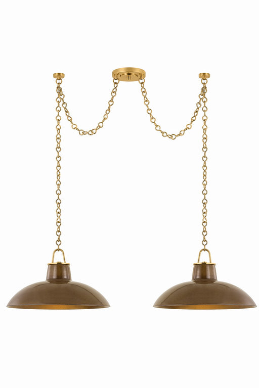 Hudson Valley - 1959-AGB/CUK - Two Light Linear Pendant - Pottersville - Aged Brass