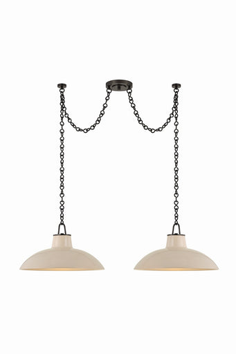 Pottersville Two Light Linear Pendant Distressed Bronze
