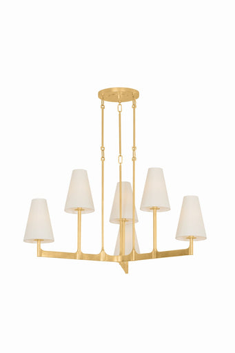Allaben Six Light Chandelier Vintage Gold Leaf