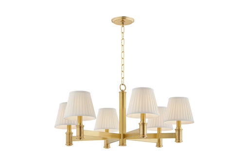 Woodland Park Six Light Chandelier Aged Brass