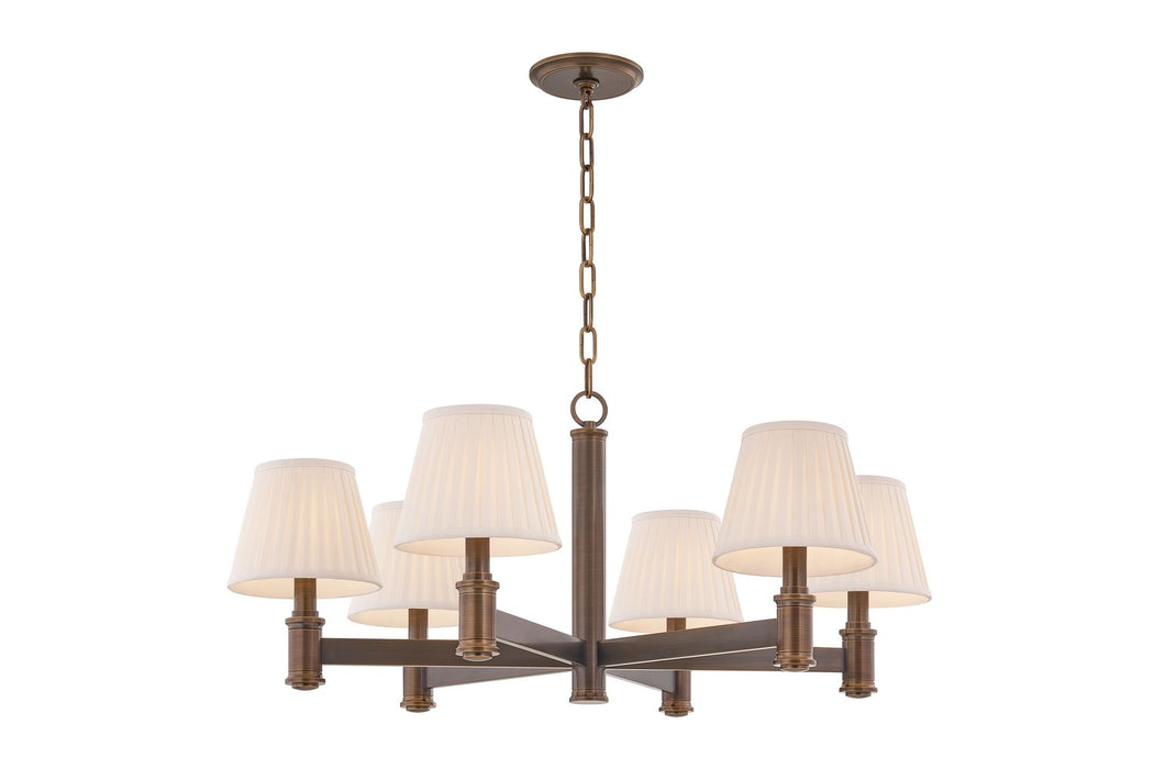 Hudson Valley - 3532-OWB - Six Light Chandelier - Woodland Park - Old World Brass