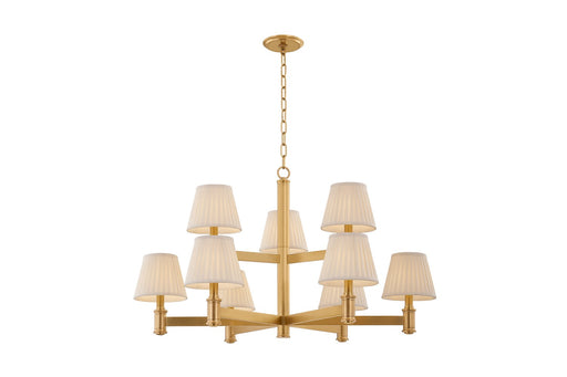 Woodland Park Nine Light Chandelier Aged Brass