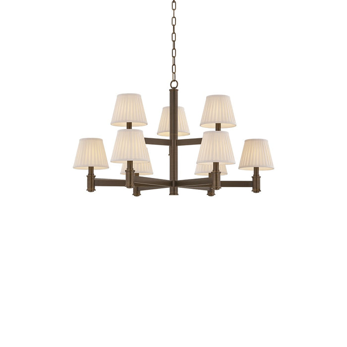 Hudson Valley - 3538-OWB - Nine Light Chandelier - Woodland Park - Old World Brass