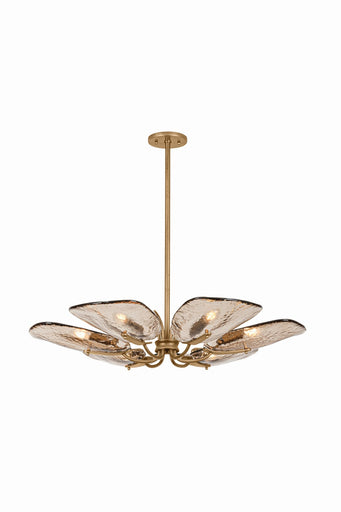 Stephentown Six Light Chandelier Patina Gold Leaf