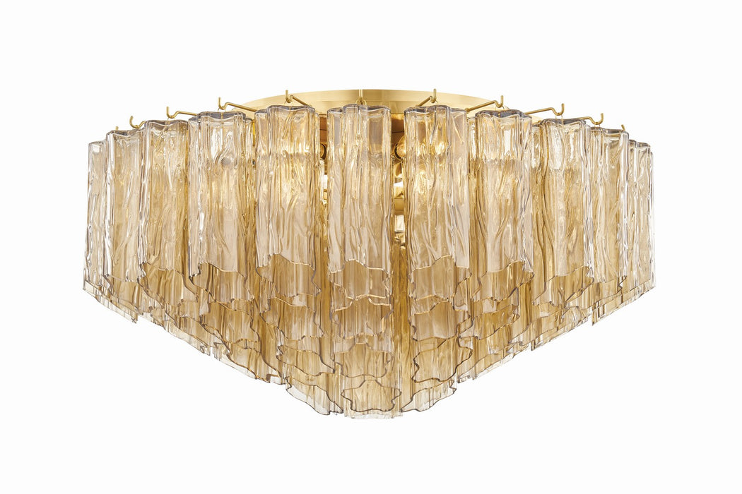 Hudson Valley - 4907-AGB - Six Light Flush Mount - Watertown - Aged Brass