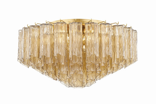 Hudson Valley - 4907-AGB - Six Light Flush Mount - Watertown - Aged Brass