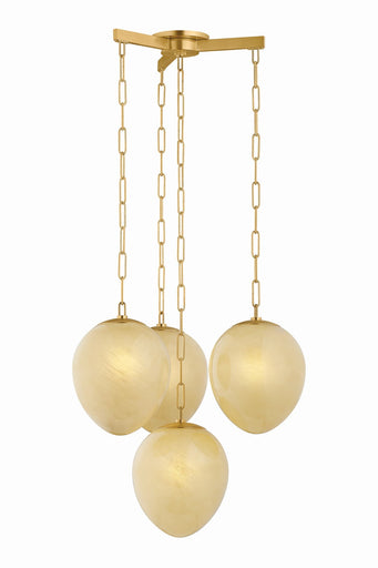 Cherrytown Four Light Chandelier Aged Brass