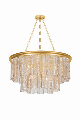Finchville Six Light Chandelier Vintage Gold Leaf