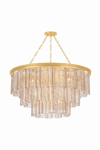 Finchville Nine Light Chandelier Vintage Gold Leaf
