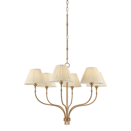 Garnerville Six Light Chandelier Patina Brass