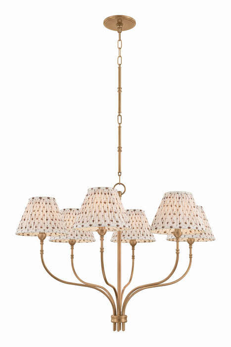 Hudson Valley - 9346B-PBR - Six Light Chandelier - Garnerville - Patina Brass