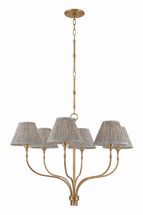Hudson Valley - 9346C-PBR - Six Light Chandelier - Garnerville - Patina Brass