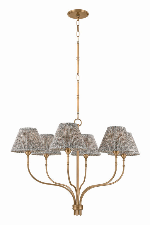 Hudson Valley - 9346C-PBR - Six Light Chandelier - Garnerville - Patina Brass