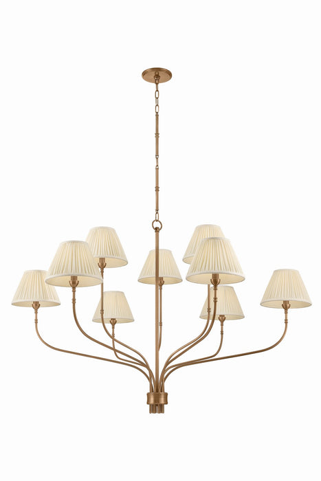 Hudson Valley - 9349A-PBR - Nine Light Chandelier - Garnerville - Patina Brass