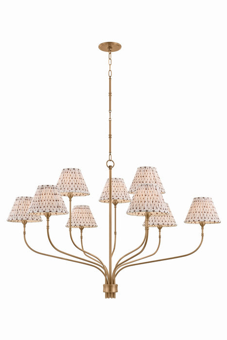 Hudson Valley - 9349B-PBR - Nine Light Chandelier - Garnerville - Patina Brass