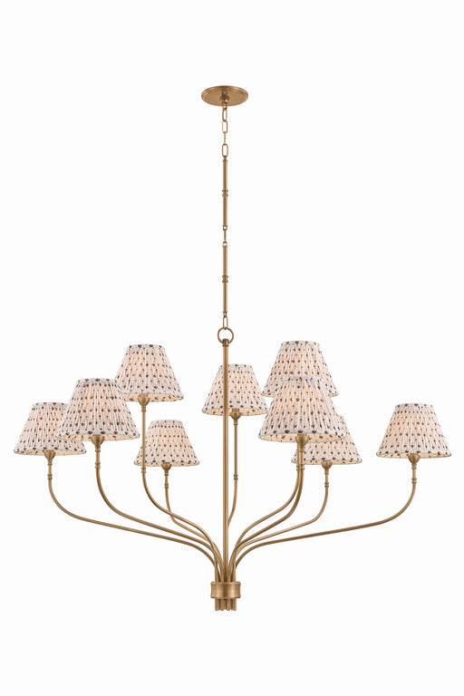 Hudson Valley - 9349B-PBR - Nine Light Chandelier - Garnerville - Patina Brass