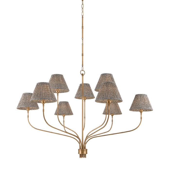 Hudson Valley - 9349C-PBR - Nine Light Chandelier - Garnerville - Patina Brass