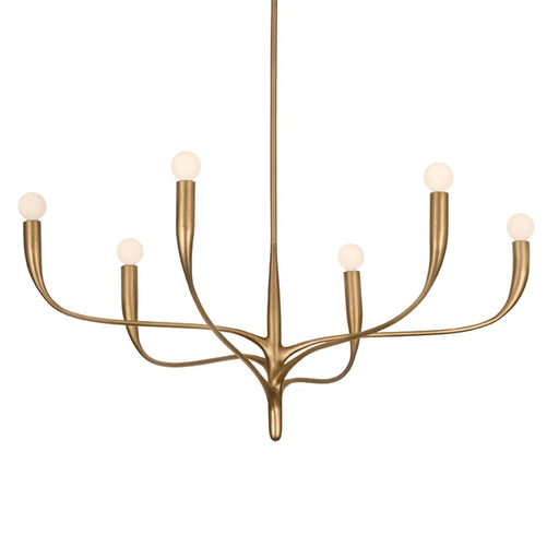 Labra Six Light Chandelier Patina Gold Leaf