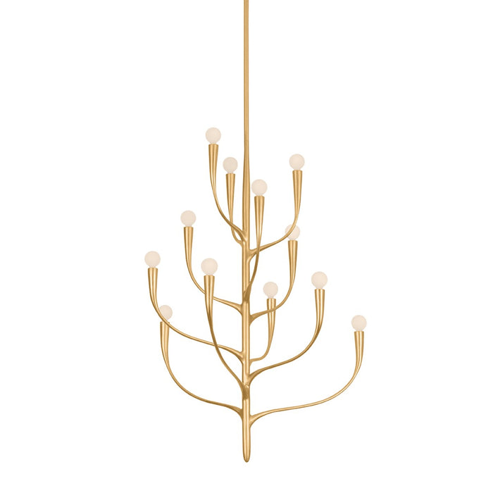 Hudson Valley - 9612B-VGL - 12 Light Chandelier - Labra - Vintage Gold Leaf