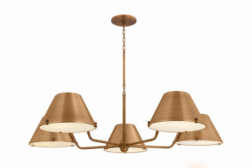 Tannersville Five Light Chandelier Patina Brass