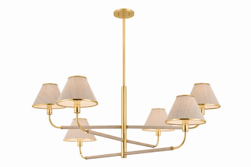 Shore Road Six Light Chandelier Aged Brass