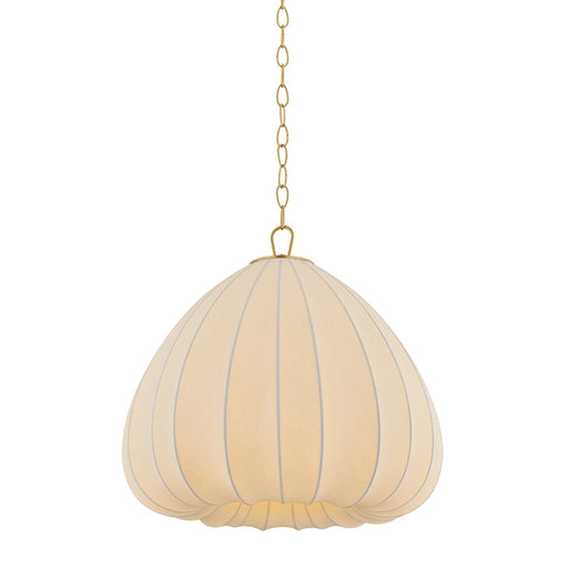 Hudson Valley - 9924-AGB - One Light Pendant - Oak Summit - Aged Brass