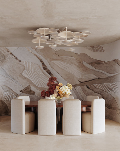 Fistral LED Semi Flush Mount Textured Warm Silver Leaf-Semi-Flush Mts.-Corbett Lighting-Lighting Design Store