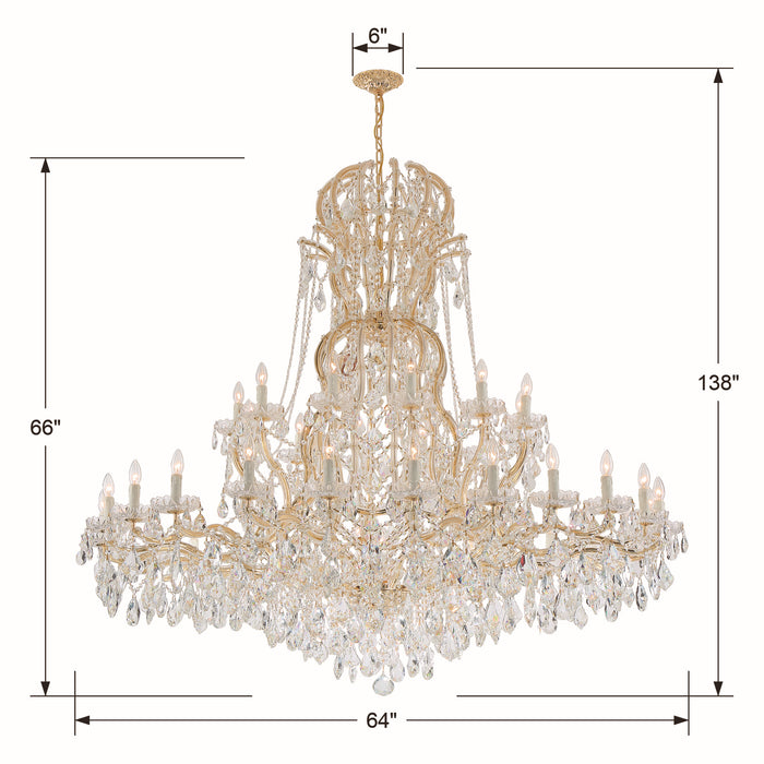 Crystorama - 4460-GD-CL-S - 37 Light Chandelier - Maria Theresa - Gold