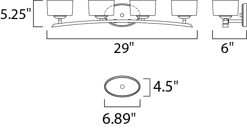 Elle Four Light Bath Vanity-Bathroom Fixtures-Maxim-Lighting Design Store