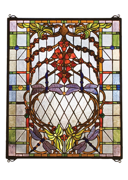 Meyda Tiffany - 19071 - Window - Dragonfly Allure - Zasdyi Burgundy Pbag Brpbag Lt Blue Pink