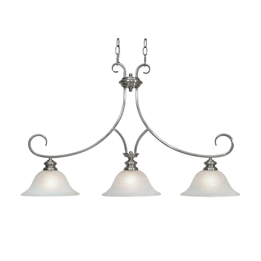 Lancaster Three Light Linear Pendant Pewter