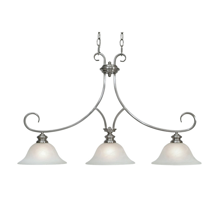 Golden - 6005-10 PW - Three Light Linear Pendant - Lancaster - Pewter