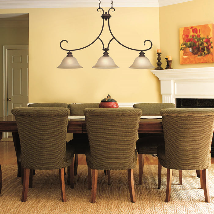 Golden - 6005-10 RBZ - Three Light Linear Pendant - Lancaster - Rubbed Bronze