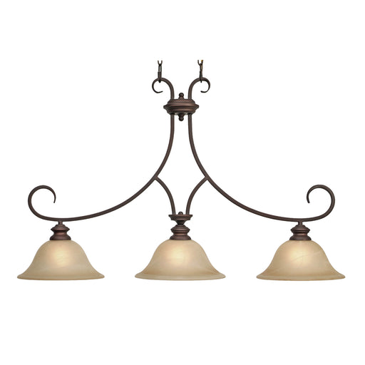 Lancaster Three Light Linear Pendant Rubbed Bronze